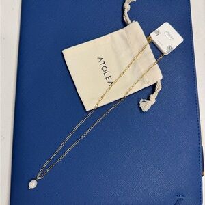 NWT Atolea waterproof Paperclip Necklace with Pearl Pendant